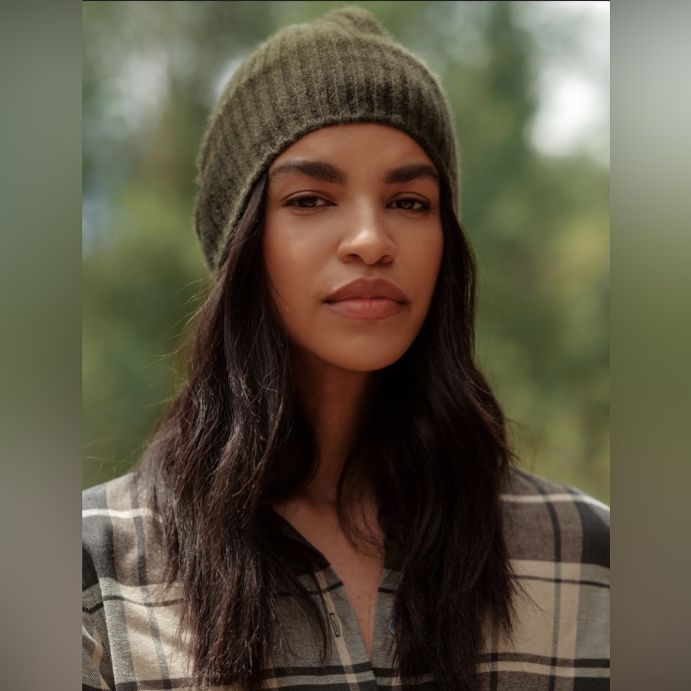 Jenni Kayne Cashmere Beanie in Khaki NWOT